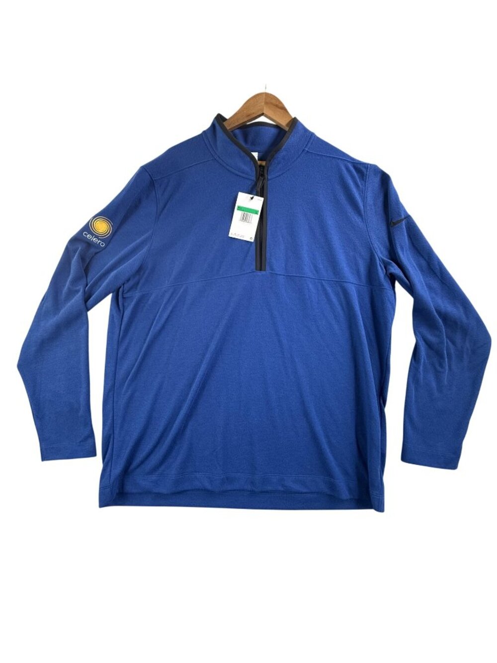 Nike Golf Pullover Mens XL Blue 1/4 Zip Mock Neck Celero Logo Top DX6702-431